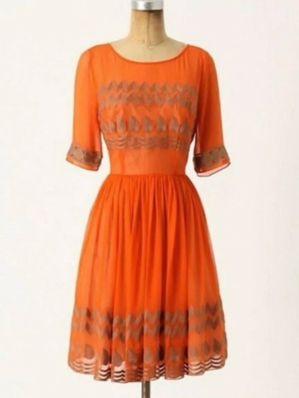 Anthropologie Tracy Reese Orange Flicker Dress